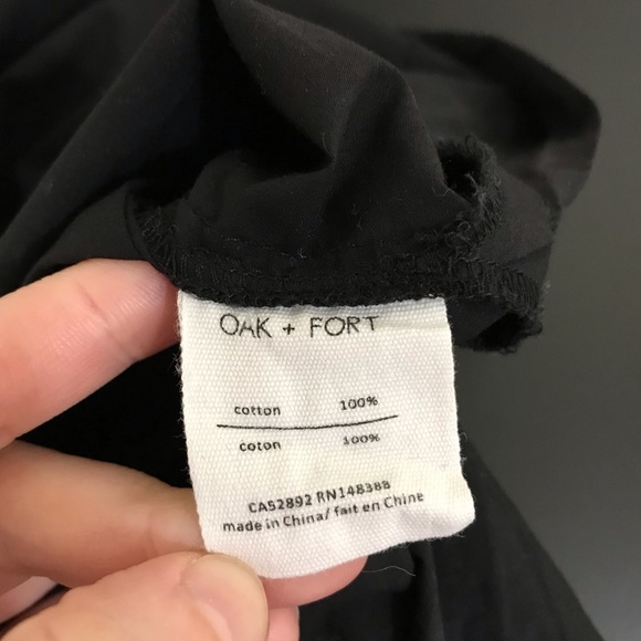 OAK + FORT Black Boxy Fit Shirt With High Side Slits - Picture 10 of 13